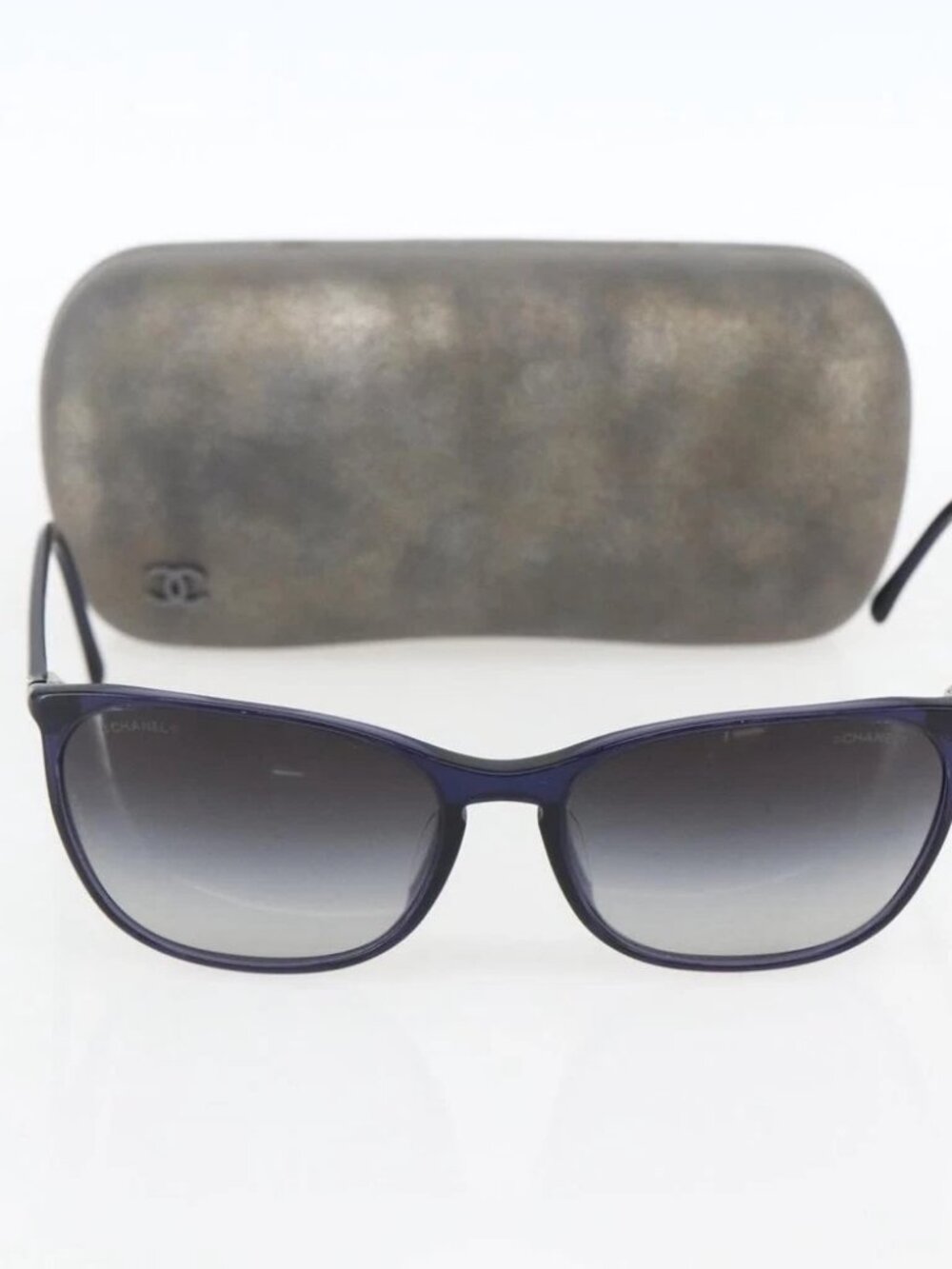 CHANEL Mini COCO Mark Sunglasses plastic Navy Auth